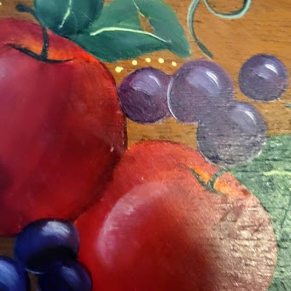 Vintage Hand-Painted Serving Tray Fruit, Millard Norman Handcrafted in England - Picture 10 of 10